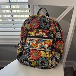 Vera Bradley Quilted Floral Backpack in Multi-Color (Red, Yellow, Blue, Black)